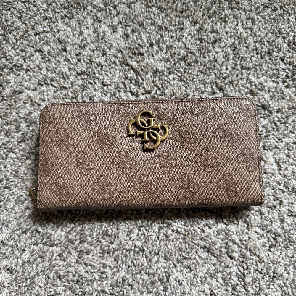 Guess Tan Logo Embossed Wallet
